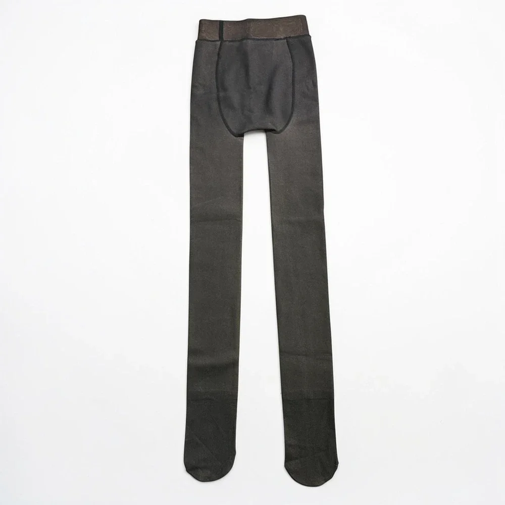 Black‎ Fleece Lined Tights High Waisted Thermal Footed Leggings S/M DDK-324